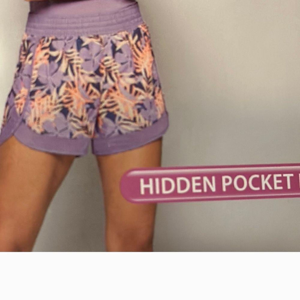 Crane Purple and Orange Athletic Shorts with Stretchy Fit, Nwt(352)